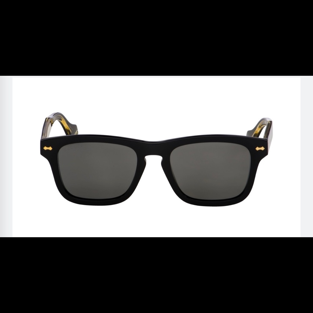 New GUCCI GG0910S 001 53mm Black Gold Inlay Sunglasses Italy Unisex - Picture 3 of 5